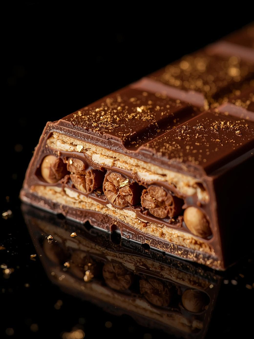 Easy Homemade Chocolate Recipes: Bars, Spreads, and Cookies for 2025 3 Cross-section of a homemade chocolate bar showing a crunchy hazelnut filling.