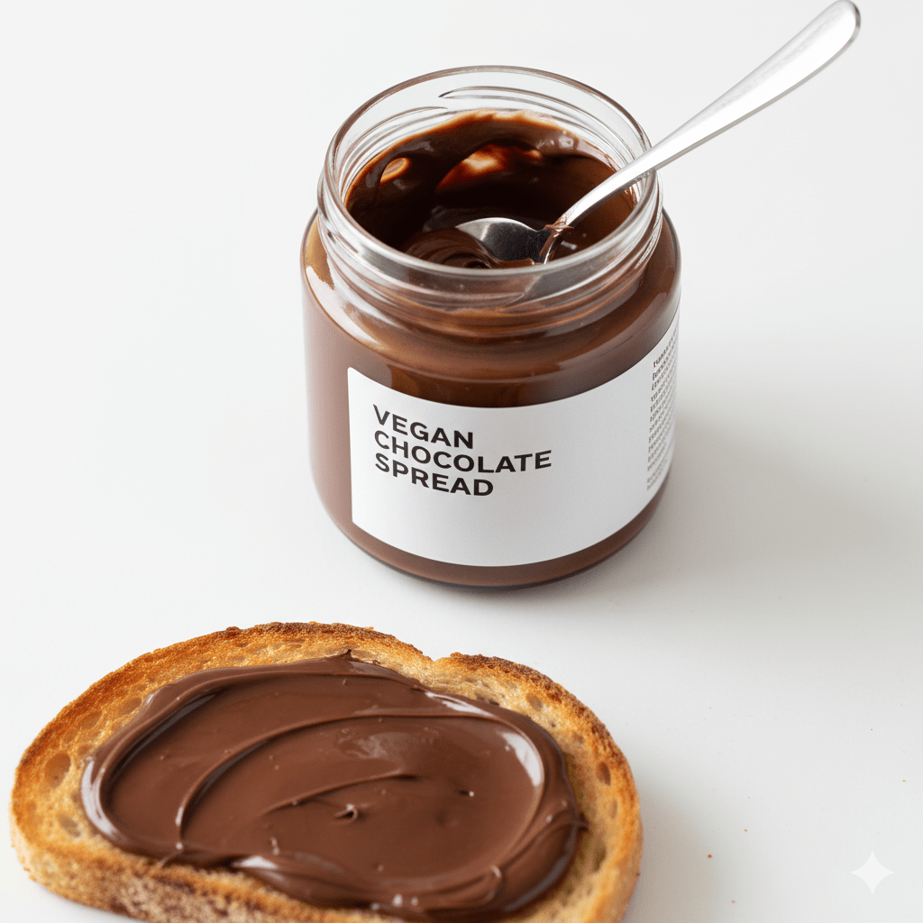 Easy Homemade Chocolate Recipes: Bars, Spreads, and Cookies for 2025 4 Jar of vegan chocolate spread with spoon and smear on toast.