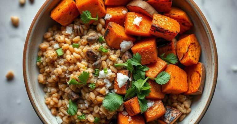 Healthy Roasted Sweet Potato Grain Bowls
