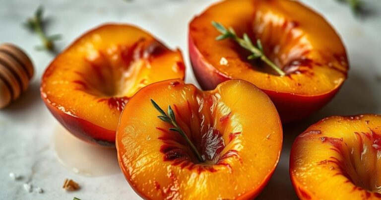 Simple Roasted Honey and Thyme Peaches
