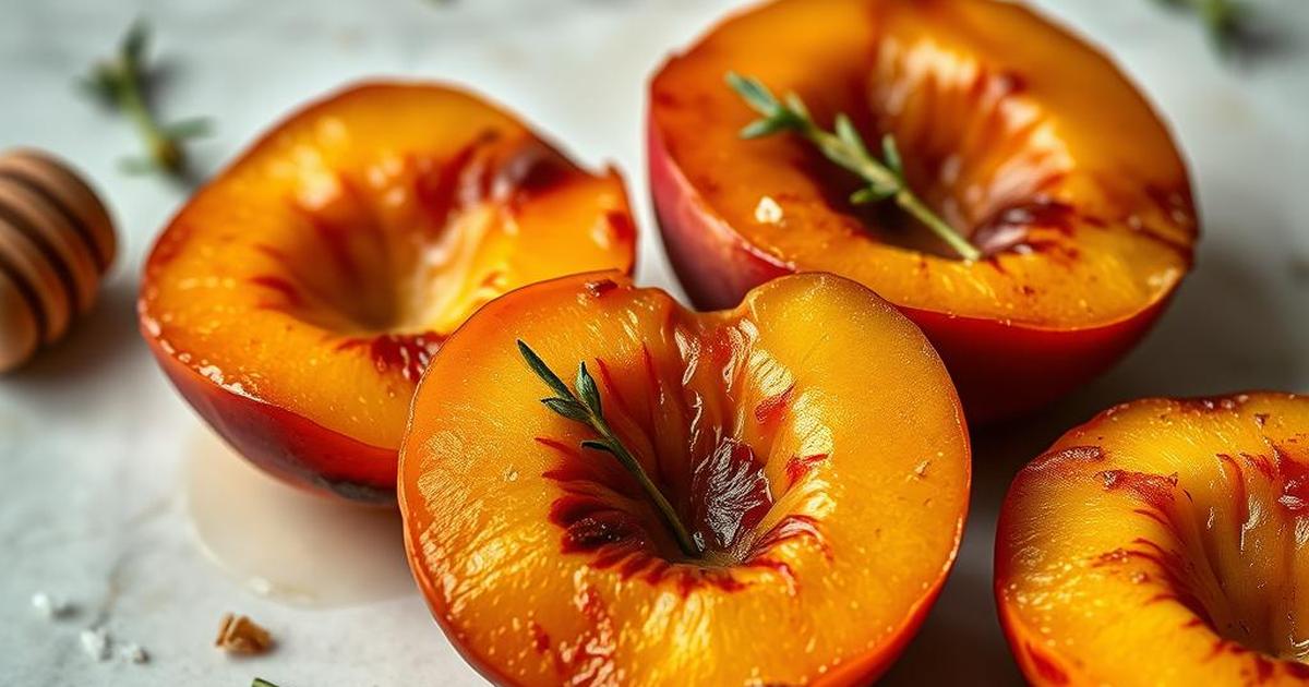 Simple Roasted Honey and Thyme Peaches